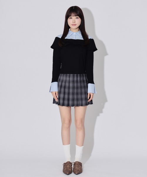 JilLA（ジルア）の「Shirt Layered Off Blouse / シャツレイヤードオフブラウス（シャツ/ブラウス・レディース・ブルー/ホワイト・FREE）」の16枚目の写真