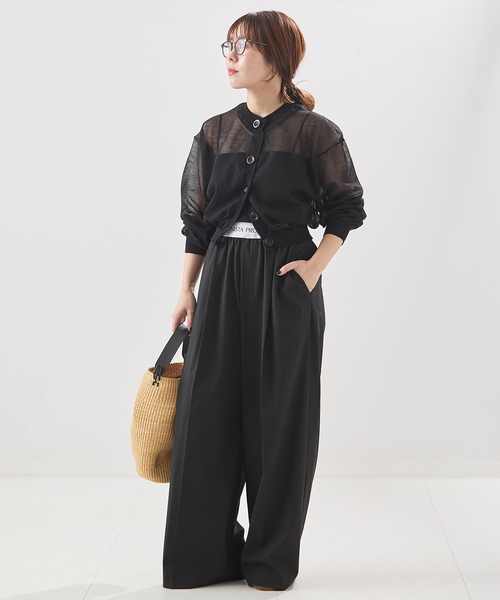 journal standard L'essage（ジャーナルスタンダードレサージュ）の「【JANE SMITH/ジェーンスミス】16G SHEER SHORTカーディガン（カーディガン/ボレロ・レディース・ブラック/ブルー・38）」の12枚目の写真