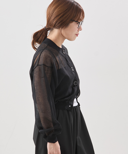 journal standard L'essage（ジャーナルスタンダードレサージュ）の「【JANE SMITH/ジェーンスミス】16G SHEER SHORTカーディガン（カーディガン/ボレロ・レディース・ブラック/ブルー・38）」の16枚目の写真
