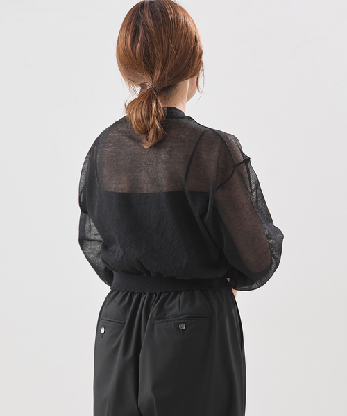 journal standard L'essage（ジャーナルスタンダードレサージュ）の「【JANE SMITH/ジェーンスミス】16G SHEER SHORTカーディガン（カーディガン/ボレロ・レディース・ブラック/ブルー・38）」の17枚目の写真