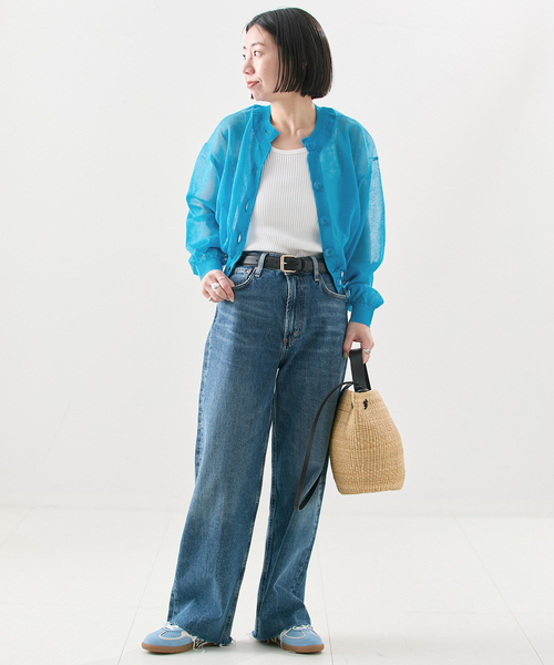 journal standard L'essage（ジャーナルスタンダードレサージュ）の「【JANE SMITH/ジェーンスミス】16G SHEER SHORTカーディガン（カーディガン/ボレロ・レディース・ブラック/ブルー・38）」の19枚目の写真