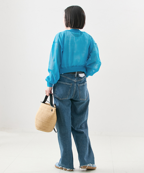 journal standard L'essage（ジャーナルスタンダードレサージュ）の「【JANE SMITH/ジェーンスミス】16G SHEER SHORTカーディガン（カーディガン/ボレロ・レディース・ブラック/ブルー・38）」の21枚目の写真