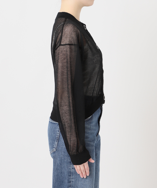 journal standard L'essage（ジャーナルスタンダードレサージュ）の「【JANE SMITH/ジェーンスミス】16G SHEER SHORTカーディガン（カーディガン/ボレロ・レディース・ブラック/ブルー・38）」の3枚目の写真