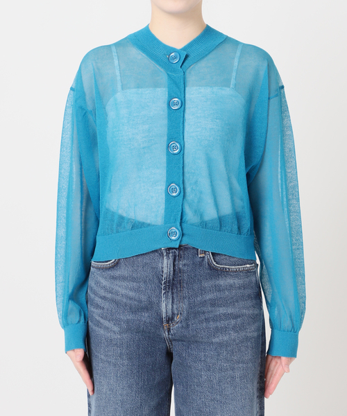 journal standard L'essage（ジャーナルスタンダードレサージュ）の「【JANE SMITH/ジェーンスミス】16G SHEER SHORTカーディガン（カーディガン/ボレロ・レディース・ブラック/ブルー・38）」の9枚目の写真