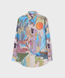 "River Collage" プリント 長袖シャツ / 163314 598Z