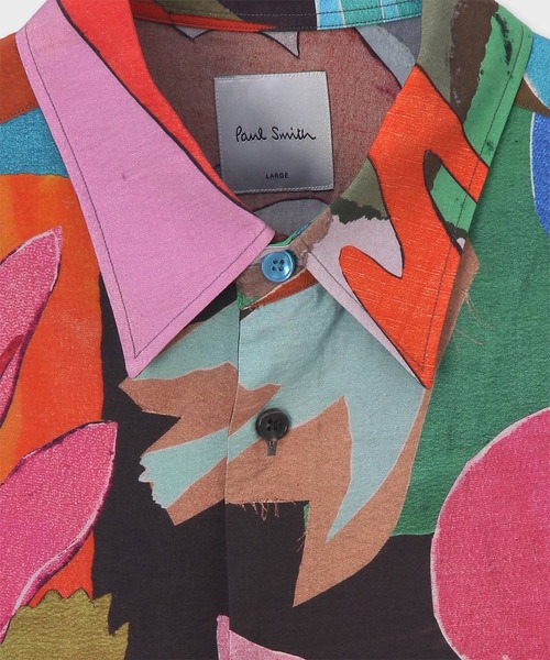 Paul Smith(ポールスミス)の「"River Collage" プリント 長袖シャツ / 163314 598Z(シャツ/ブラウス・メンズ・グレイッシュブルー/チェリーレッド・MEDIUM/SMALL/X-LARGE/LARGE)」の6枚目の写真