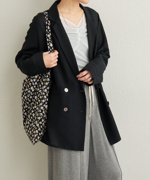 Omekashi（オメカシ）の「シアーメッシュジャケット（テーラードジャケット・レディース・カーキ/ベージュ/ブラック・FREE）」の2枚目の写真