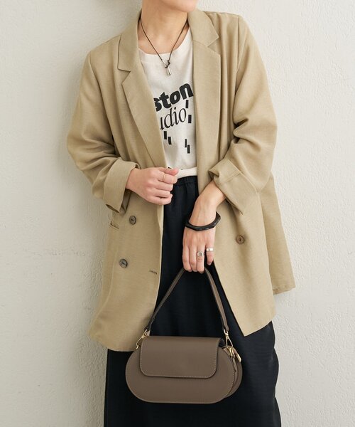 Omekashi（オメカシ）の「シアーメッシュジャケット（テーラードジャケット・レディース・カーキ/ベージュ/ブラック・FREE）」の9枚目の写真