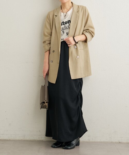 Omekashi（オメカシ）の「シアーメッシュジャケット（テーラードジャケット・レディース・カーキ/ベージュ/ブラック・FREE）」の18枚目の写真