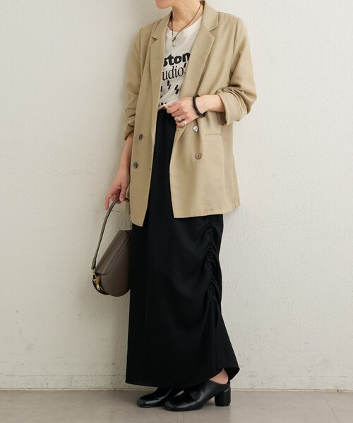 Omekashi（オメカシ）の「シアーメッシュジャケット（テーラードジャケット・レディース・カーキ/ベージュ/ブラック・FREE）」の19枚目の写真