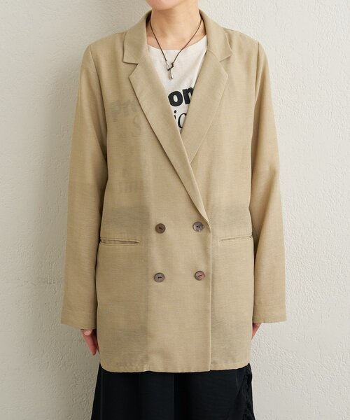 Omekashi（オメカシ）の「シアーメッシュジャケット（テーラードジャケット・レディース・カーキ/ベージュ/ブラック・FREE）」の22枚目の写真