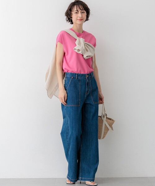 23区(ニジュウサンク)の「レーヨンポリエステルストレッチ フレンチスリーブ ニット(ニット/セーター・レディース・ネイビー系/ホワイト系/ベージュ系/ピンク系/スカイブルー系/ダークブラウン系・38)」の16枚目の写真
