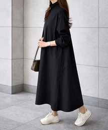 ゆったり楽ちん、体型カバーに◎ ハイネックロングワンピース