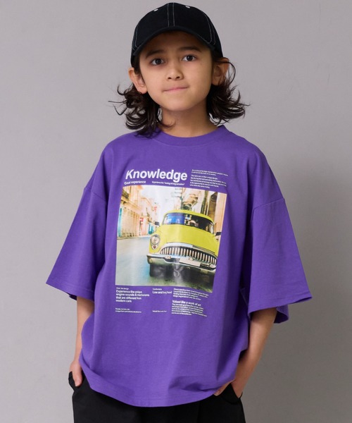 PAIRMANON STREET（ペアマノンストリート）の「【綿100%】フォト ロゴ グラフィック 半袖 T【PAIRMANON STREET】（Tシャツ/カットソー・キッズ・ホワイト系その他/パープル/イエロー/ブラック/オフホワイト/グレー/ブラック系その他・160/100/150/140/120/110/90/130）」の6枚目の写真