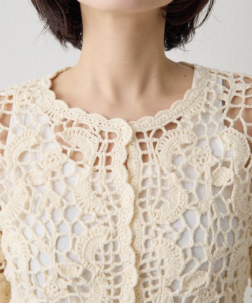 THE PAUSE（ザ ポーズ）の「【THE PAUSE】クロシェニットカーディガン（カーディガン/ボレロ・レディース・ブラウン/アイボリー・FREE）」の14枚目の写真