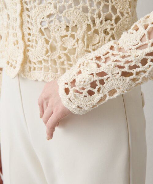 THE PAUSE（ザ ポーズ）の「【THE PAUSE】クロシェニットカーディガン（カーディガン/ボレロ・レディース・ブラウン/アイボリー・FREE）」の15枚目の写真