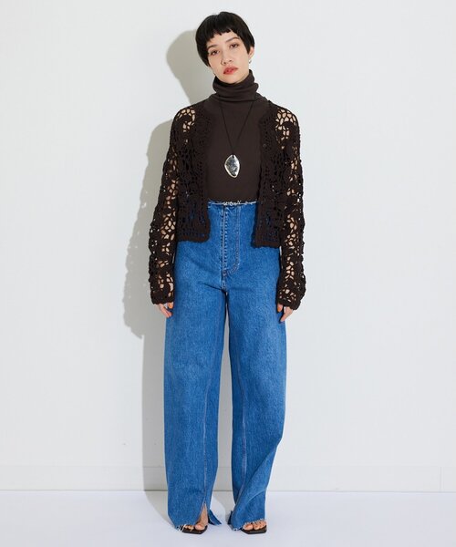 THE PAUSE（ザ ポーズ）の「【THE PAUSE】クロシェニットカーディガン（カーディガン/ボレロ・レディース・ブラウン/アイボリー・FREE）」の10枚目の写真