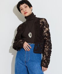 【THE PAUSE】クロシェニットカーディガン
