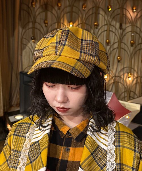 CIAOPANIC(チャオパニック)の「【I’m×CIAOPANIC】レトロタイムスリップキャスケット(キャップ・レディース・イエロー/レッド・ONE SIZE)」の3枚目の写真
