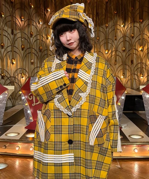 CIAOPANIC(チャオパニック)の「【I’m×CIAOPANIC】レトロタイムスリップキャスケット(キャップ・レディース・イエロー/レッド・ONE SIZE)」の4枚目の写真