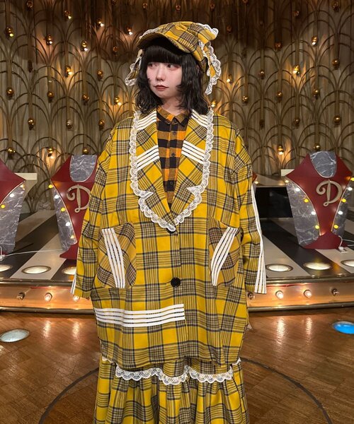 CIAOPANIC(チャオパニック)の「【I’m×CIAOPANIC】レトロタイムスリップキャスケット(キャップ・レディース・イエロー/レッド・ONE SIZE)」の5枚目の写真