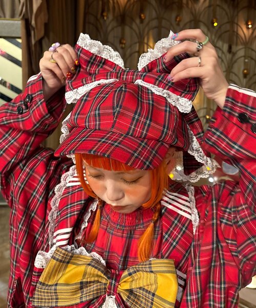 CIAOPANIC(チャオパニック)の「【I’m×CIAOPANIC】レトロタイムスリップキャスケット(キャップ・レディース・イエロー/レッド・ONE SIZE)」の10枚目の写真