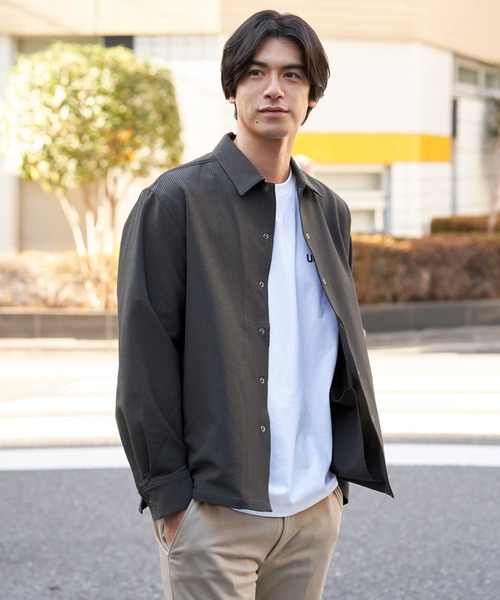 ikka(イッカ)の「【雑誌MonoMax5月号掲載】イージケアサッカースナップシャウター「小泉孝太郎さん着用モデル」(ブルゾン・メンズ・ブルー/ベージュ/グレー/ネイビー・M/L/XL/S)」の5枚目の写真