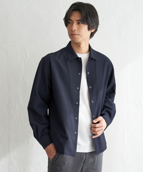 ikka(イッカ)の「【雑誌MonoMax5月号掲載】イージケアサッカースナップシャウター「小泉孝太郎さん着用モデル」(ブルゾン・メンズ・ブルー/ベージュ/グレー/ネイビー・M/L/XL/S)」の12枚目の写真