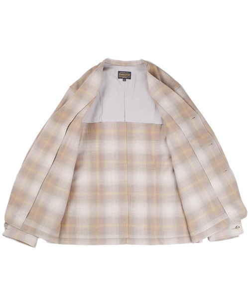 PENDLETON（ペンドルトン）の「【SE1】【PENDLETON/ペンドルトン】 4475-7003 COLLARLESS TOPSTAR JACKET（ノーカラージャケット・メンズ・Beige・M/L）」の9枚目の写真
