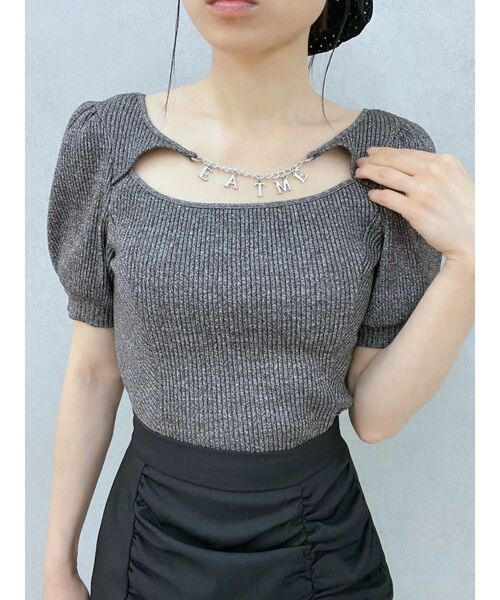 EATME(イートミー)の「デコルテチャームコンパクトリブTOP(Tシャツ/カットソー・レディース・アイボリー/ブルー/グレー・FREE)」の20枚目の写真