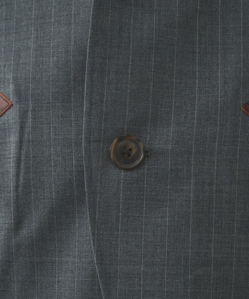 KHOKI(コッキ)の「【KHOKI/コッキ】Leather-Patch No-Collar Jacket(テーラードジャケット・メンズ・グレー/ブラック・3/2)」の20枚目の写真