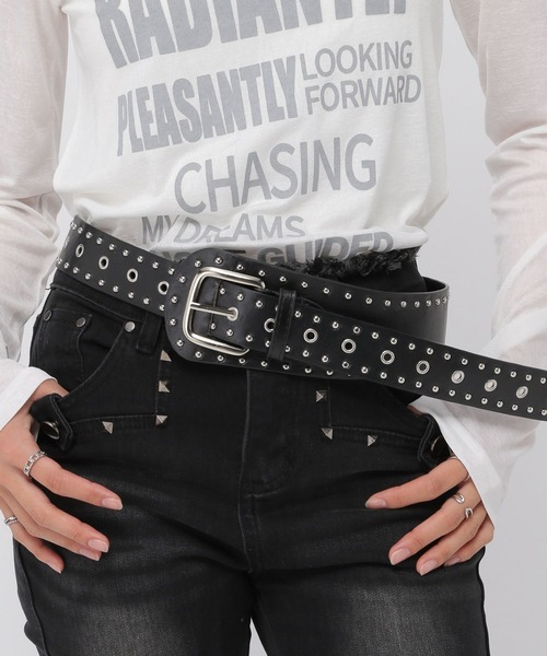 3.3 Field Trip (3.3フィールドトリップ)の「3.3 Field Trip/スタッズウエストベルト(ベルト・レディース・ブラック・FREE)」の1枚目の写真