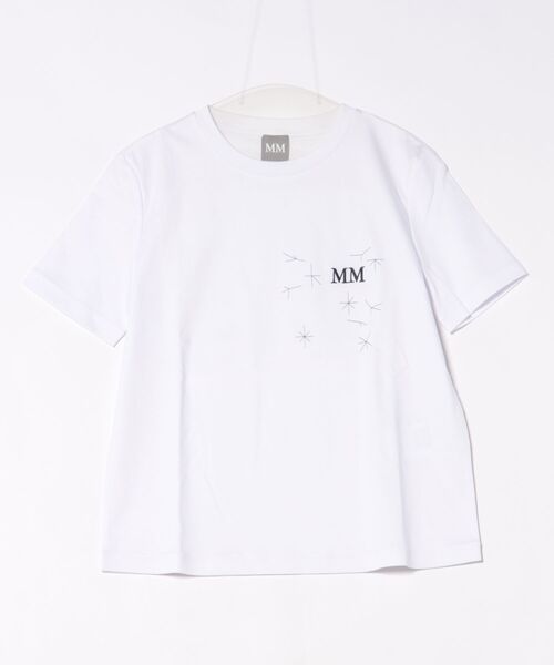 Max Mara(マックスマーラ)の「【S】【it】【MM By Max Mara】ワンポイント刺繍T(Tシャツ/カットソー・レディース・グレー/ホワイト・SMALL)」の1枚目の写真