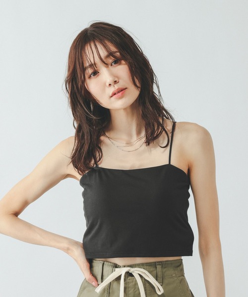 GLOBAL WORK(グローバルワーク)の「Fffit エフィット/カップ付きキャミショート/625138(キャミソール・レディース・ダークブラウン/オフホワイト/ブラック・X-LARGE/LARGE/SMALL/MEDIUM)」の2枚目の写真