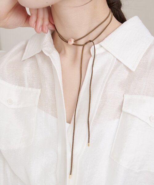 Omekashi（オメカシ）の「ストーンチョーカー（チョーカー・レディース・ピンク/イエロー/クリア/ブルー・ONE SIZE）」の4枚目の写真