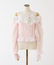 one after another NICE CLAUP | シャーリングリボンブラウス(シャツ/ブラウス)