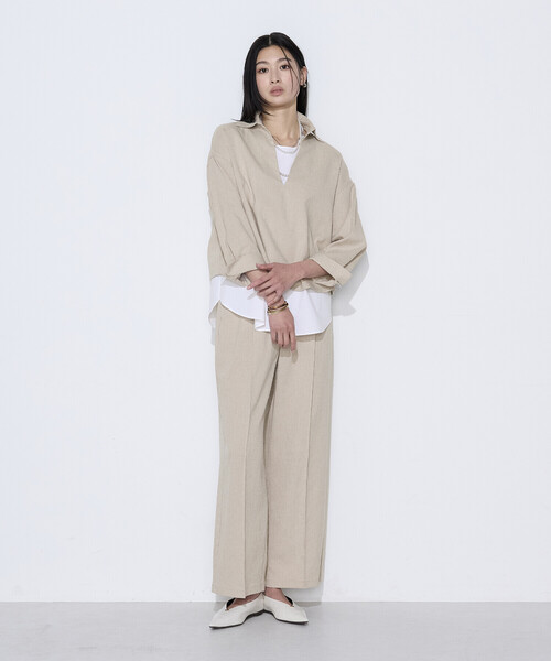 COMME CA（コムサ）の「トリアセスラブストレッチ アンサンブルプルオーバー（Tシャツ/カットソー・レディース・キナリ/ネイビー・11号/9号）」の3枚目の写真