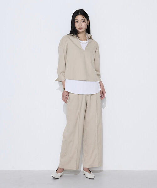 COMME CA（コムサ）の「トリアセスラブストレッチ アンサンブルプルオーバー（Tシャツ/カットソー・レディース・キナリ/ネイビー・11号/9号）」の4枚目の写真