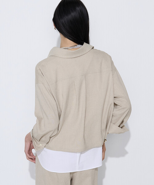 COMME CA（コムサ）の「トリアセスラブストレッチ アンサンブルプルオーバー（Tシャツ/カットソー・レディース・キナリ/ネイビー・11号/9号）」の8枚目の写真