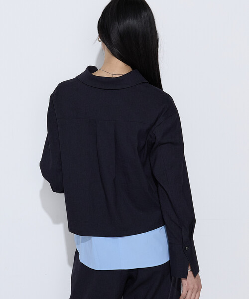 COMME CA（コムサ）の「トリアセスラブストレッチ アンサンブルプルオーバー（Tシャツ/カットソー・レディース・キナリ/ネイビー・11号/9号）」の13枚目の写真