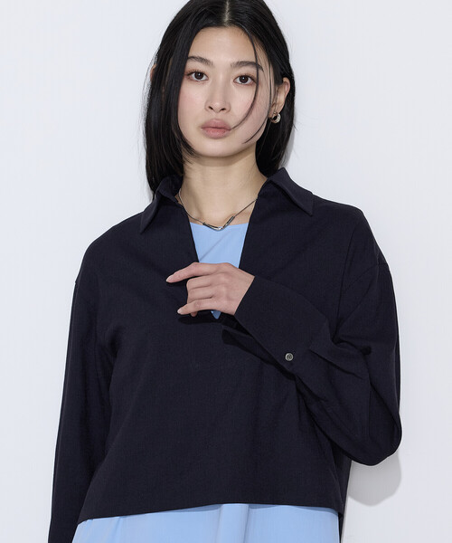 COMME CA（コムサ）の「トリアセスラブストレッチ アンサンブルプルオーバー（Tシャツ/カットソー・レディース・キナリ/ネイビー・11号/9号）」の15枚目の写真