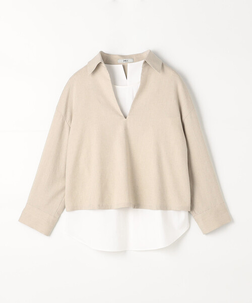 COMME CA（コムサ）の「トリアセスラブストレッチ アンサンブルプルオーバー（Tシャツ/カットソー・レディース・キナリ/ネイビー・11号/9号）」の17枚目の写真