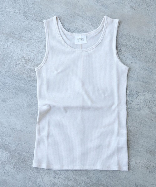 yuni(ユニ )の「△C Pe natural テレコタンクトップ(Tシャツ/カットソー・レディース・その他/ブラック/ホワイト/グレー・FREE)」の1枚目の写真