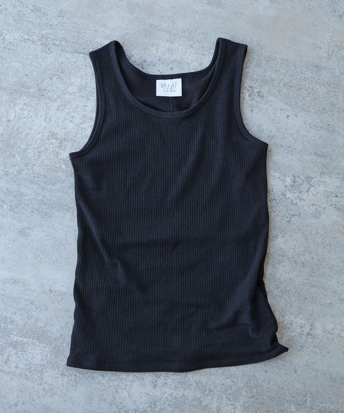 yuni(ユニ )の「△C Pe natural テレコタンクトップ(Tシャツ/カットソー・レディース・その他/ブラック/ホワイト/グレー・FREE)」の3枚目の写真