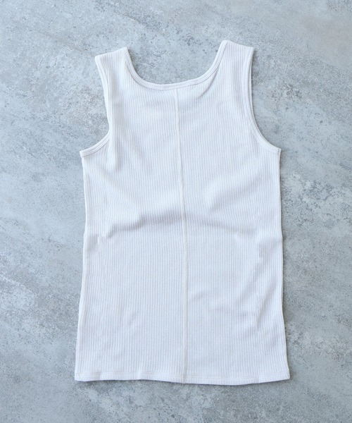 yuni(ユニ )の「△C Pe natural テレコタンクトップ(Tシャツ/カットソー・レディース・その他/ブラック/ホワイト/グレー・FREE)」の7枚目の写真