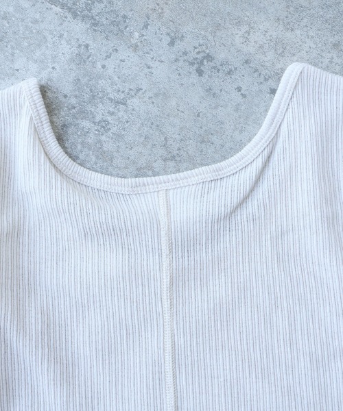 yuni(ユニ )の「△C Pe natural テレコタンクトップ(Tシャツ/カットソー・レディース・その他/ブラック/ホワイト/グレー・FREE)」の8枚目の写真