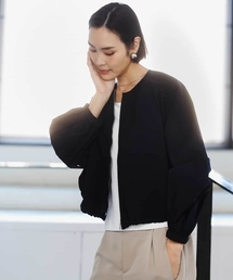 MICHEL KLEIN（ミッシェル・クラン）の「ナイロンペーパー ノーカラーブルゾン（ブルゾン）」