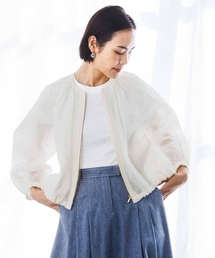 MICHEL KLEIN（ミッシェル・クラン）の「ナイロンペーパー ノーカラーブルゾン（ブルゾン）」