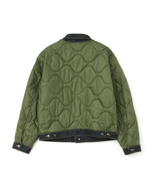 WMC(ダブリューエムシー)の「デニムレイヤーキルティングジャケット_KHAKI(ダウンジャケット/コート・メンズ・カーキ・L/M/XL)」の2枚目の写真