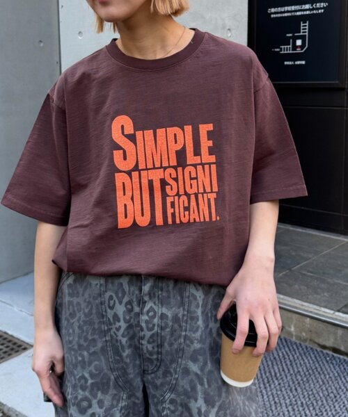 CIAOPANIC TYPY（チャオパニックティピー）の「【UNISEX】【プラスサイズあり】スラブ天竺ピグメントロゴTEE（Tシャツ/カットソー・メンズ・ブラウン/ホワイト/ブラック/イエロー/ブラック系その他/ブルー/ピンク・LARGE/MEDIUM/XX-LARGE）」の4枚目の写真
